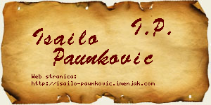 Isailo Paunković vizit kartica